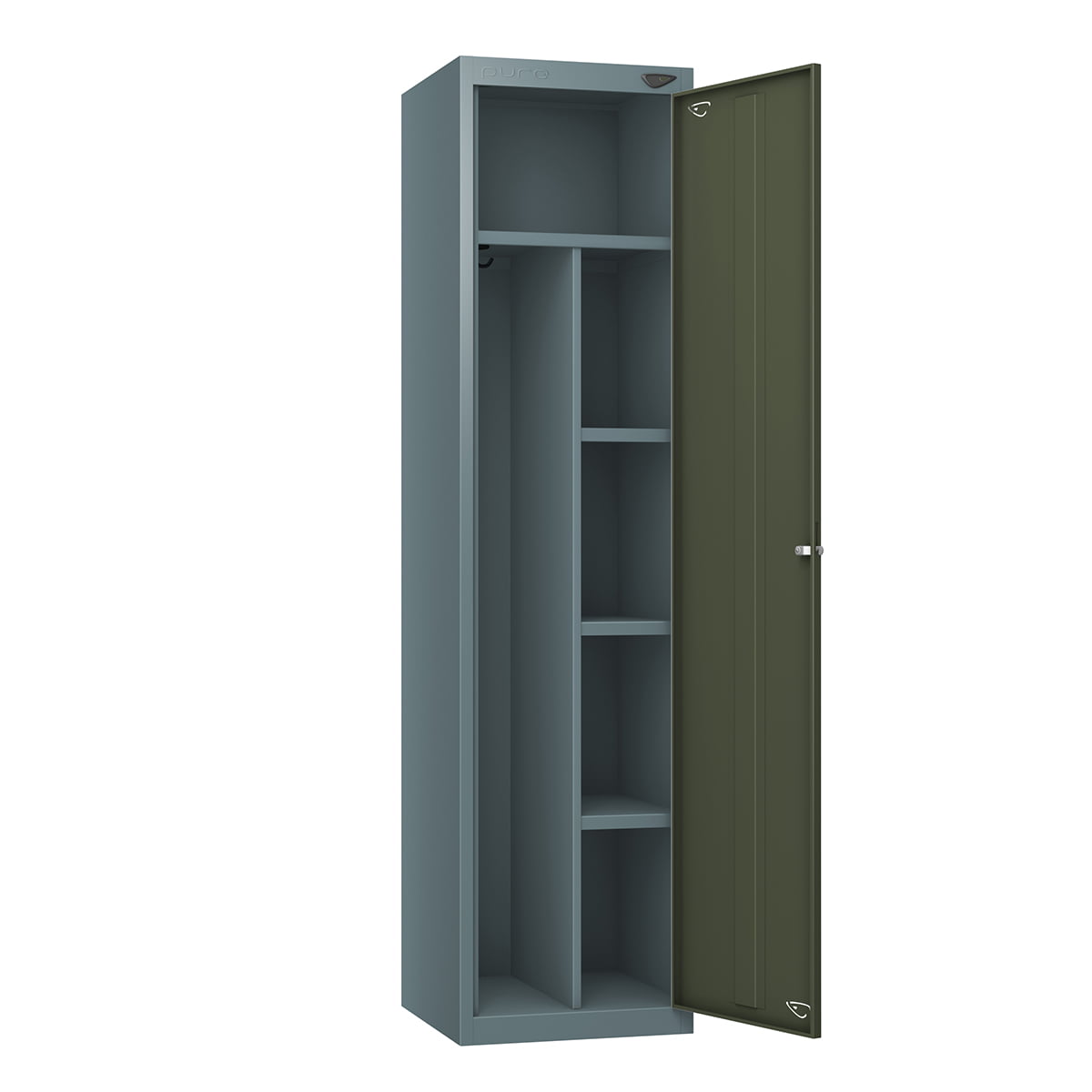 military lockers with olive green doors