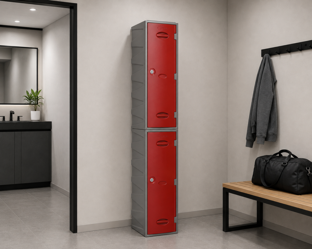 2 door red extreme plastic lockers uk