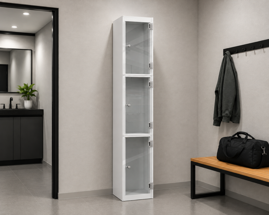 3 door clear view lockers uk