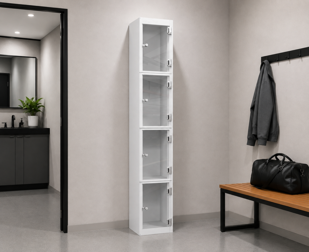 4 door clear view lockers uk