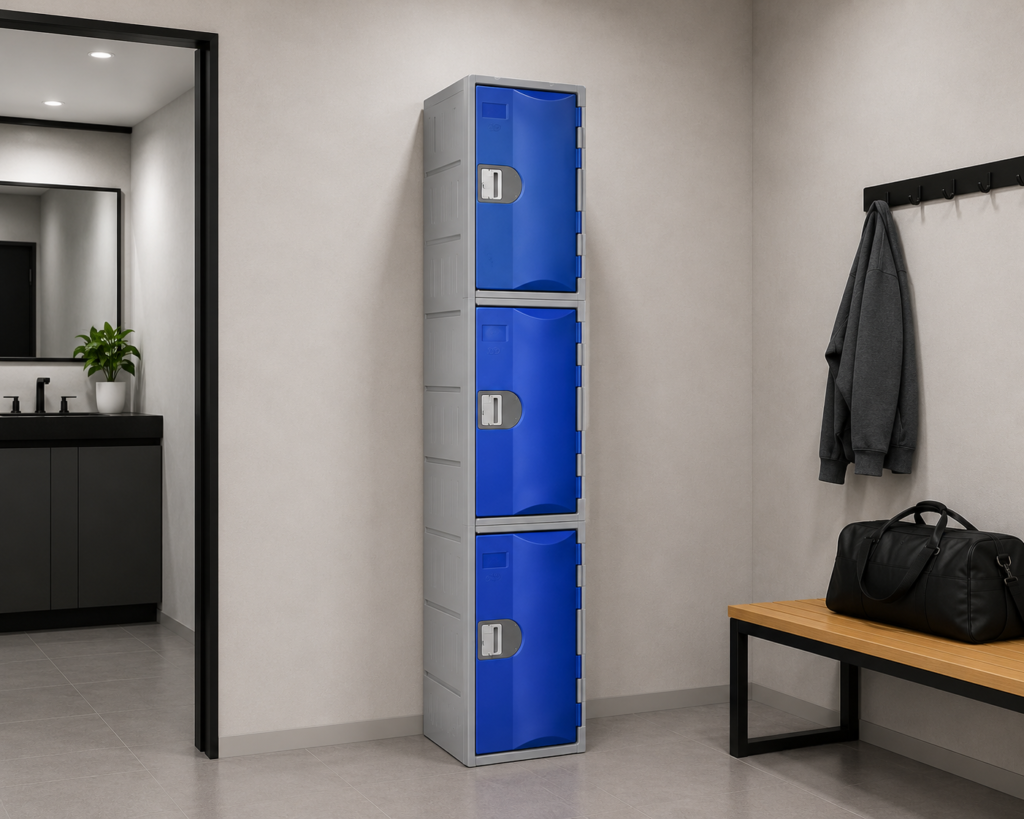 3 door heavy duty plastic lockers uk